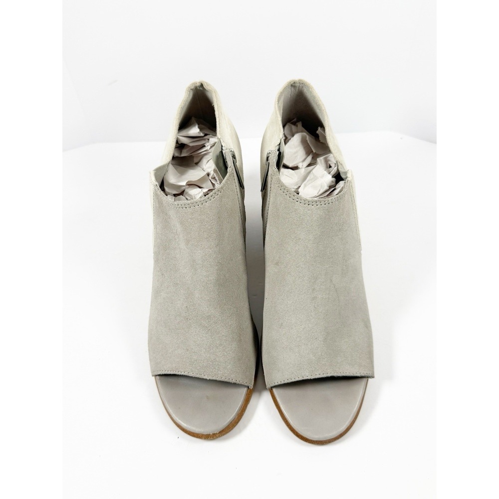 Sorel Nadia Peep Toe Bootie Suede Leather Block Heel Chunky Boho Gray Size 9.5 - Picture 7 of 14